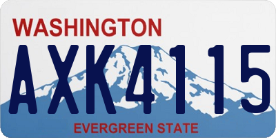 WA license plate AXK4115