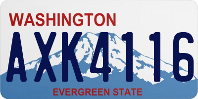 WA license plate AXK4116