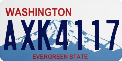 WA license plate AXK4117