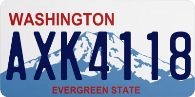 WA license plate AXK4118