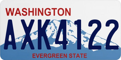 WA license plate AXK4122