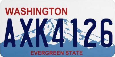WA license plate AXK4126