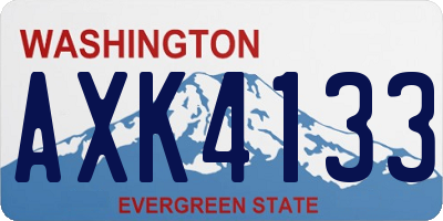 WA license plate AXK4133