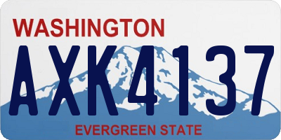 WA license plate AXK4137