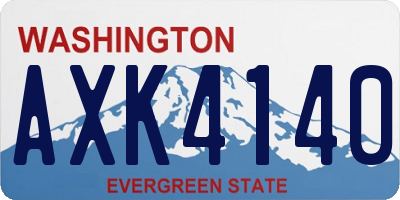 WA license plate AXK4140