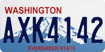 WA license plate AXK4142