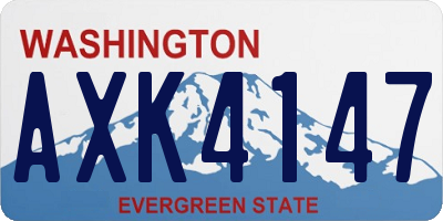 WA license plate AXK4147