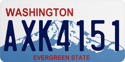 WA license plate AXK4151