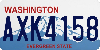 WA license plate AXK4158