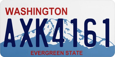 WA license plate AXK4161