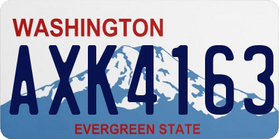 WA license plate AXK4163
