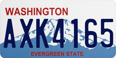 WA license plate AXK4165