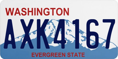 WA license plate AXK4167