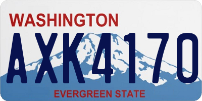 WA license plate AXK4170
