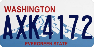 WA license plate AXK4172