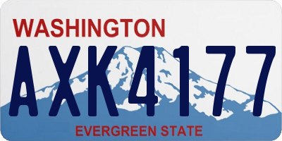 WA license plate AXK4177