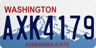 WA license plate AXK4179
