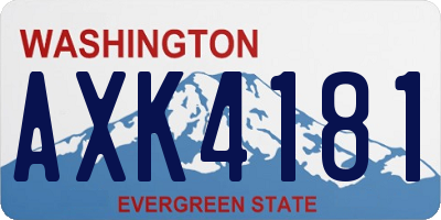 WA license plate AXK4181