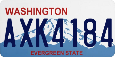 WA license plate AXK4184