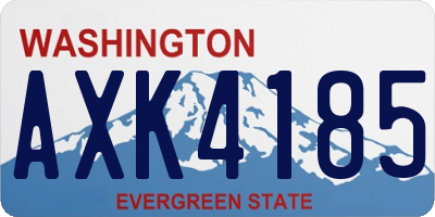 WA license plate AXK4185