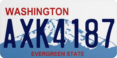 WA license plate AXK4187