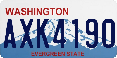 WA license plate AXK4190
