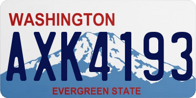 WA license plate AXK4193