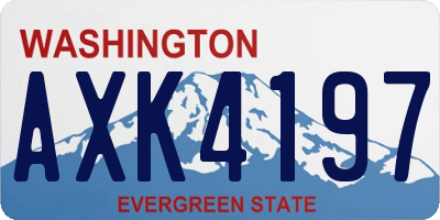 WA license plate AXK4197