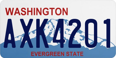 WA license plate AXK4201