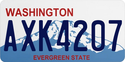 WA license plate AXK4207