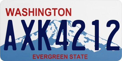WA license plate AXK4212