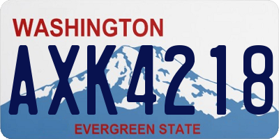 WA license plate AXK4218