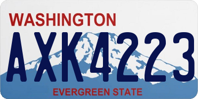 WA license plate AXK4223