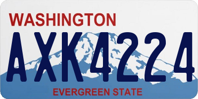 WA license plate AXK4224