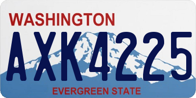 WA license plate AXK4225