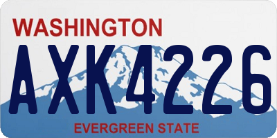 WA license plate AXK4226