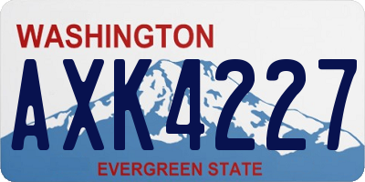 WA license plate AXK4227