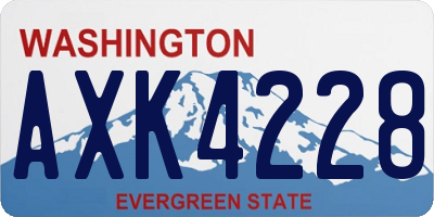 WA license plate AXK4228