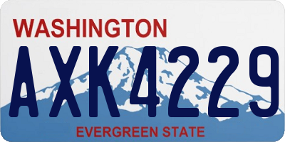 WA license plate AXK4229