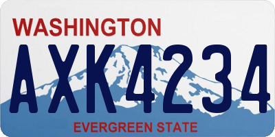 WA license plate AXK4234