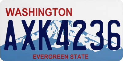 WA license plate AXK4236