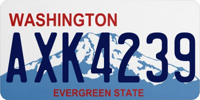 WA license plate AXK4239