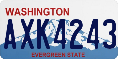 WA license plate AXK4243
