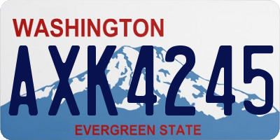WA license plate AXK4245