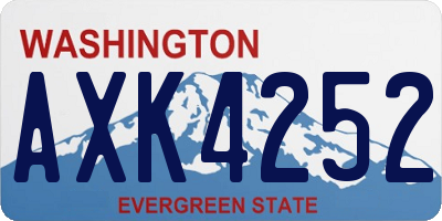 WA license plate AXK4252