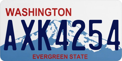 WA license plate AXK4254