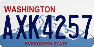 WA license plate AXK4257