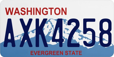 WA license plate AXK4258
