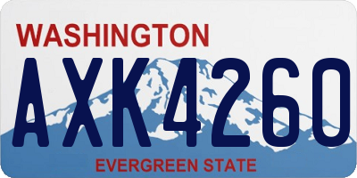 WA license plate AXK4260