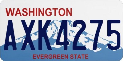 WA license plate AXK4275